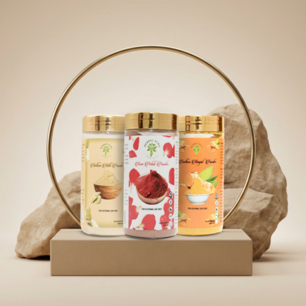 Herbal Aura Skin Brightening Combo (260g) (Rose Petals – Kasturimanjal – Multani Mitti)