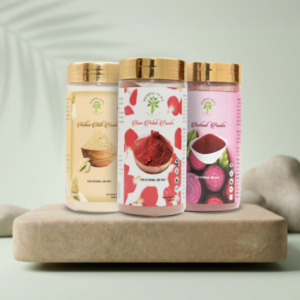 Herbal Aura Skin Glow Combo (260g) (Multani Mitti – Beetroot – Rose Petal)